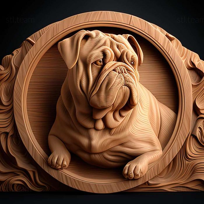 3D модель Собака континентальний бульдог (STL)
